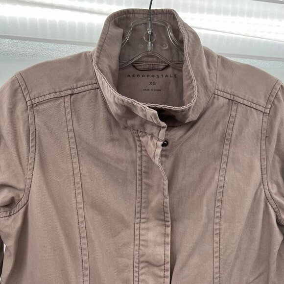 Aeropostale Women's Zip Up Jacket Collared Mauve Size XS Pockets - Picture 2 of 9